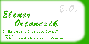 elemer ortancsik business card